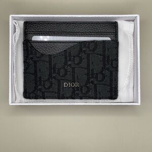 Dior Oblique Card Holder Wallet Black